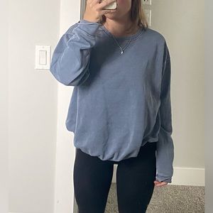 Popular Vintage light blue  sweater slightly oversized for comfy lazy cute look.